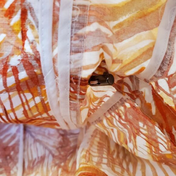 Chicos 3 Womens Sz XL/16 Orange Leaf Tropical Palm Full Zip Lightweight Jacket - Picture 12 of 16